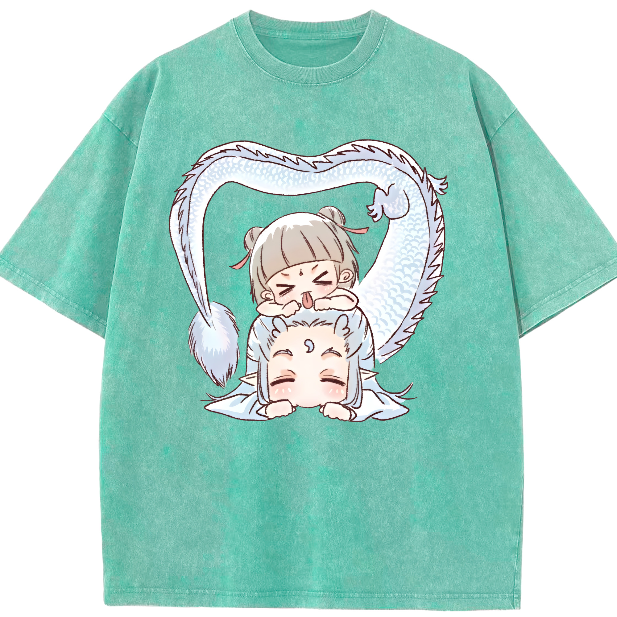 （画像用） Ne Zha 2 ナタ 魔童の大暴れ 綿100% ヴィンテージ風 半袖Tシャツ（フロントプリント）